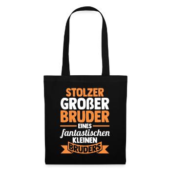 Geschwister Brüder Bruder - Stoffbeutel - Schwarz - Vorne