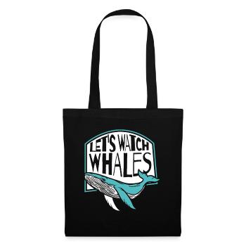Let's Watch Whales Blue Beluga Cetacea Whale - Tote Bag - black - Front