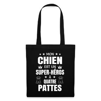 Mon chien un super-héros à quatre pattes - Sac en tissu - noir - Devant