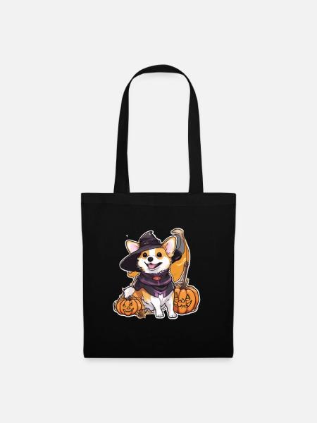 Corgi Corgi Hund Corgi Halloween Corgis - Stoffbeutel - Schwarz