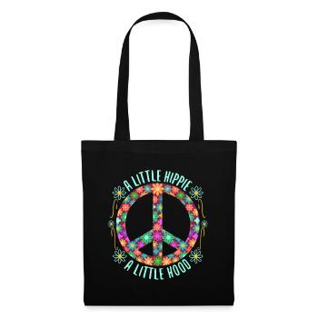 Un peu hippie Un petit capot - Sac en tissu - noir - Devant