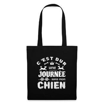 C'est dur une journée sans mon chien - Sac en tissu - noir - Devant
