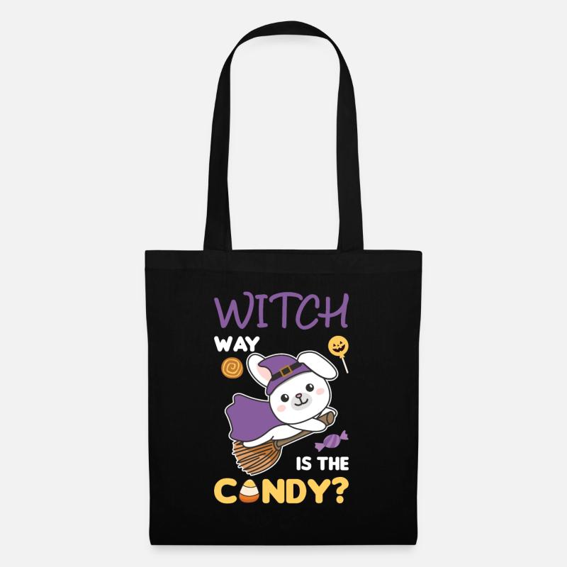 Hase Hexen Witch way is the candy Happy Halloween - Stoffbeutel - Schwarz