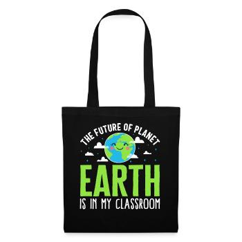 Earth Shirt, Die Zukunft Des Planeten Erde Liegt In Meinem - Stoffbeutel - Schwarz - Vorne