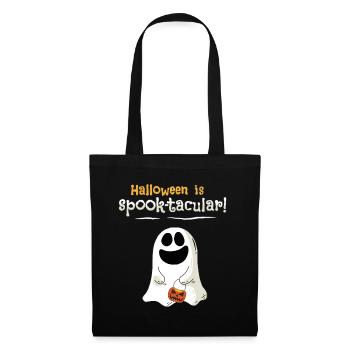 Cute ghost celebrates Happy Halloween - Tote Bag - black - Front