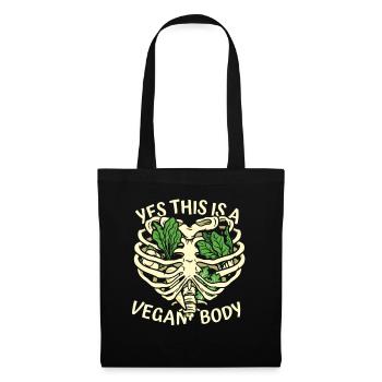 Ja, das ist ein veganer Körper auf pflanzlicher Basis Vegan - Stoffbeutel - Schwarz - Vorne