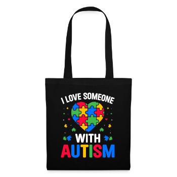 J’aime quelqu’un avec l’autisme Drôle de spectre autistique - Sac en tissu - noir - Devant