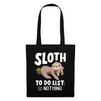 Faultier-To-Do-Liste Lustiges Faultier Nichts faul tun - Stoffbeutel - Schwarz - Vorne