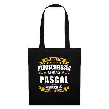 Name Pascal Vorname Klugscheisser Namenstag - Stoffbeutel - Schwarz - Vorne