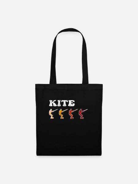 Kite Surfen Retro - Stoffbeutel - Schwarz