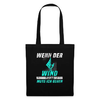Kite surfen Spruch - Stoffbeutel - Schwarz - Vorne