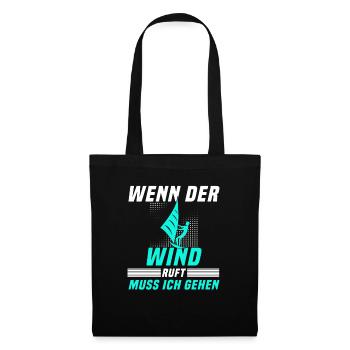 Kite surfen Spruch - Stoffbeutel - Schwarz - Vorne