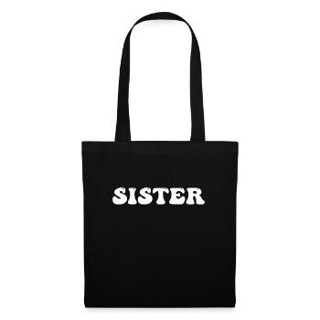 Schwester - Stoffbeutel - Schwarz - Vorne