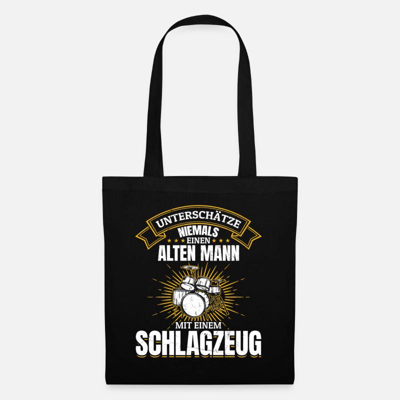 Unterschätze niemals einen Mann mit ein Schlagzeug - Stoffbeutel - Schwarz