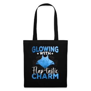 Raies manta Charme tactique de rabat Raies manta - Sac en tissu - noir - Devant