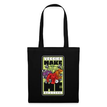 Veggies Make Me Stronger Vegans Plant-Based - Tote Bag - black - Front