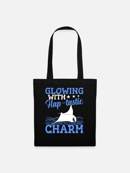 Mantarochen Flap-tastischer Charme Mantarochen - Stoffbeutel - Schwarz