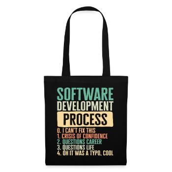 Chemise de programmeur, I Processus de développement logiciel - Sac en tissu - noir - Devant