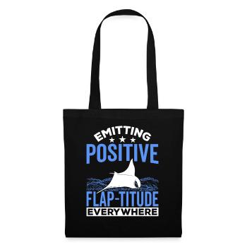 Mantarochen Positive Flap-titude Mantarochen - Stoffbeutel - Schwarz - Vorne