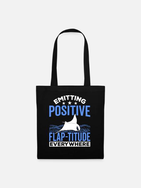 Mantarochen Positive Flap-titude Mantarochen - Stoffbeutel - Schwarz