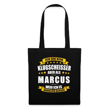 Name Marcus Vorname Klugscheisser Namenstag - Stoffbeutel - Schwarz - Vorne