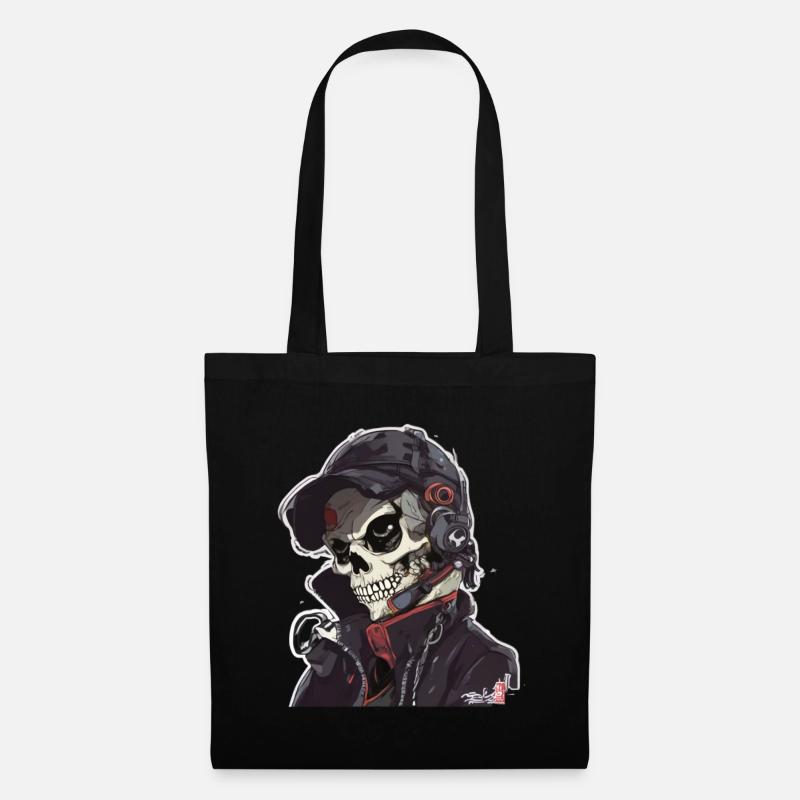 Skulls Skull Totenschädel Totenkopf Knochen - Stoffbeutel - Schwarz