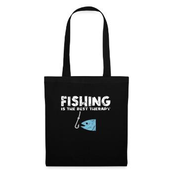 Dicton de pêche - Sac en tissu - noir - Devant
