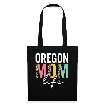 Oregon Mama Leben Lustig Mama Leopard Oregon Mama - Stoffbeutel - Schwarz - Vorne