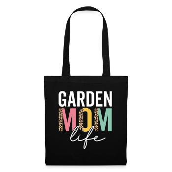 Garten Mama Leben Lustige Mama Leopard Garten Mama - Stoffbeutel - Schwarz - Vorne