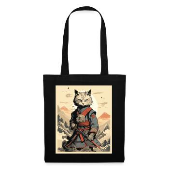 Japanese Cat Warrior - Tote Bag - black - Front
