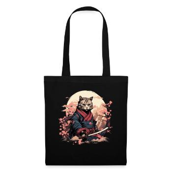 Ninja Cat Samurai Artwork - Tote Bag - black - Front