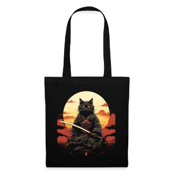 Épée de samouraï Ninja Cat | Meow Warrior - Sac en tissu - noir - Devant