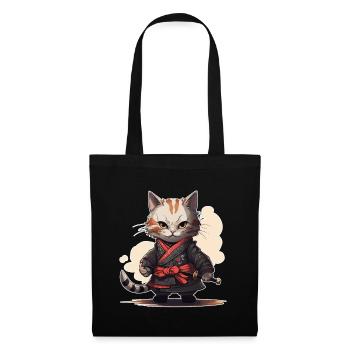 Jeu d’épée japonais Samurai Kitty - Sac en tissu - noir - Devant