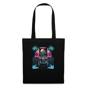 Pinball Flipperautomat Arcade Gamer Retrowave - Tote Bag - black - Front