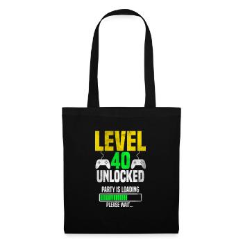 Level 40 unlocked – Party is loading - Tote Bag - black - Front