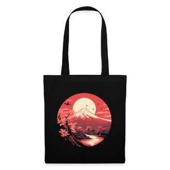 Impression d’art paysager japonais du mont Fuji - Sac en tissu - noir - Devant