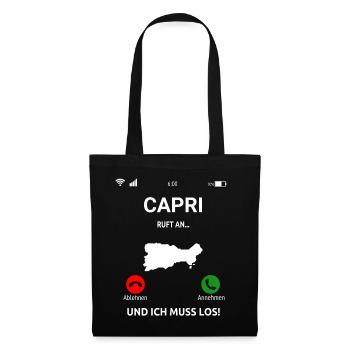 Capri Italien Mittelmeer Insel Urlaub Idee - Stoffbeutel - Schwarz - Vorne