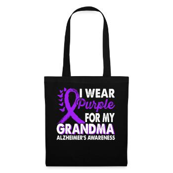 Wear purple for grandma support for the - Tote Bag - black - Front