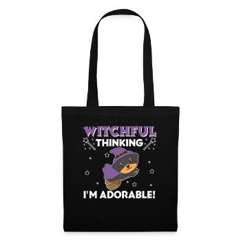 Rottweiler Halloween Witch Witches I'm Adorable - Tote Bag - black - Front