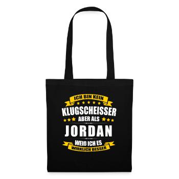 Name Jordan Vorname Klugscheisser Namenstag - Stoffbeutel - Schwarz - Vorne