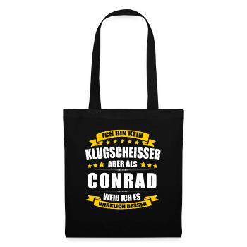 Name Conrad Vorname Klugscheisser Namenstag - Stoffbeutel - Schwarz - Vorne
