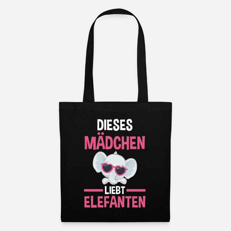 Elefant Elefanten - Stoffbeutel - Schwarz