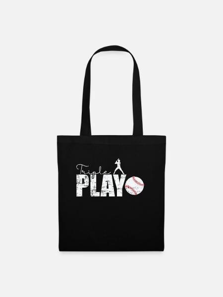 Triple Play Baseball - Stoffbeutel - Schwarz