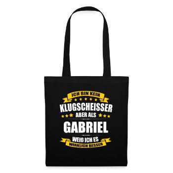 Name Gabriel Vorname Klugscheisser Namenstag - Stoffbeutel - Schwarz - Vorne