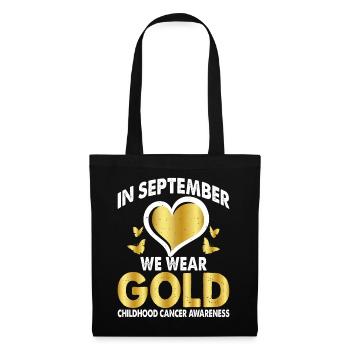 En septembre, nous portons Gold Childhood Cancer - Sac en tissu - noir - Devant