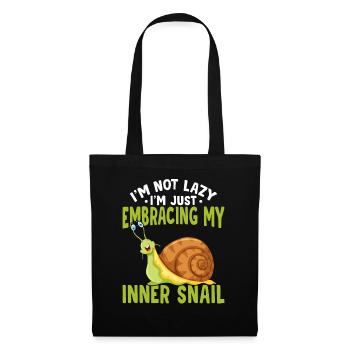 Snail lover, I'm not lazy - Tote Bag - black - Front