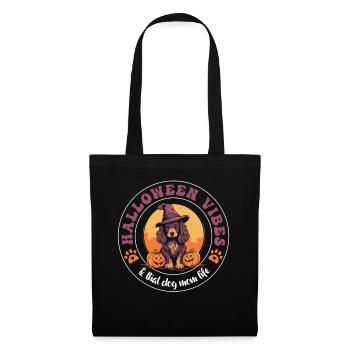 Halloween Witch Hat Pumpkin Dog Cocker Spaniel - Tote Bag - black - Front