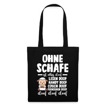 Landwirt Schäfer Bauernhof Schafe - Stoffbeutel - Schwarz - Vorne