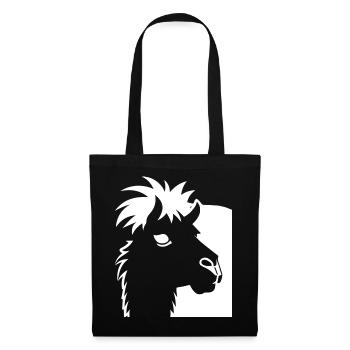 Drôle de lama Silhouette Cheeky Fun Lamas - Sac en tissu - noir - Devant
