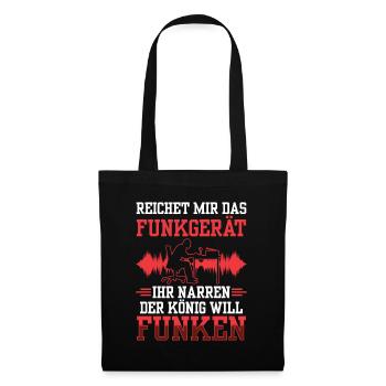 Der Amateurfunker will funken Hobbyfunker - Stoffbeutel - Schwarz - Vorne